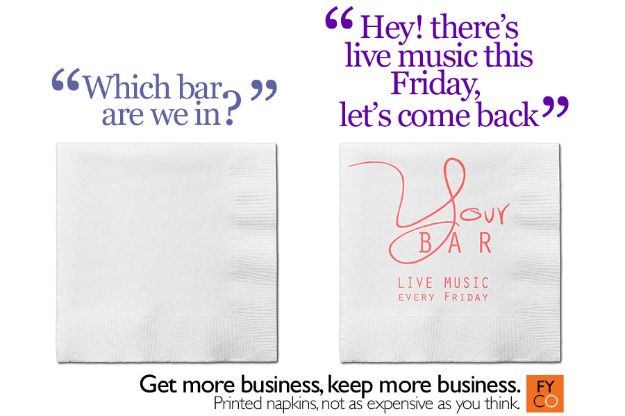 get your business noticed with printed napkins